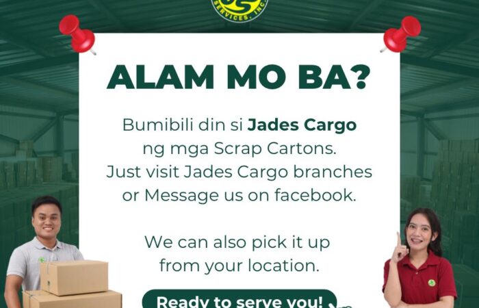 Hello, Ka-Jades!  Alam mo ba na bumibili ng mga Scrap Cartons si Jades Cargo? — …