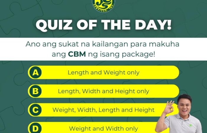 It’s Quiz Time Ka-Jades!  

Ano ba ang sukat na kinakailangan upang makuha ang C…