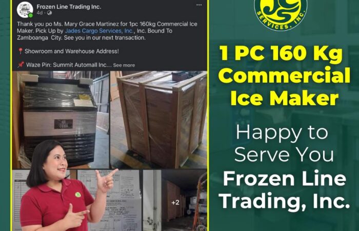 1pc 160kg Commercial Ice Maker was delivered via Jades Cargo going to Zamboanga!…