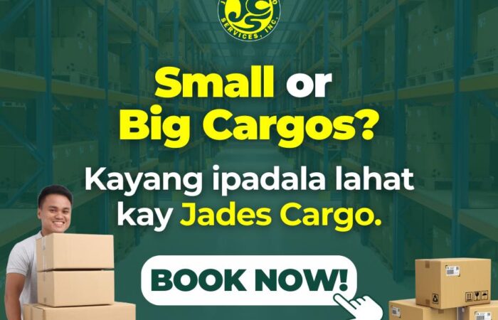 Kayang kaya ipadala kay Jades Cargo mapa-Small or Big Cargo man!  

What are you…