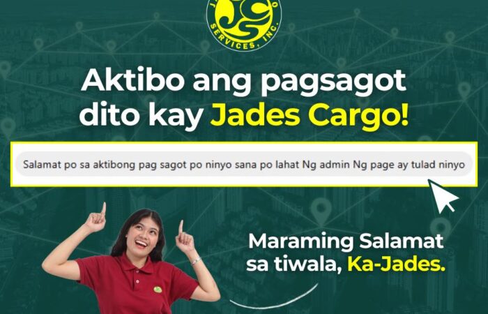 Iba talaga pag Jades Cargo, kaya mabilis ang mga transaksyon kase aktibo naman a…