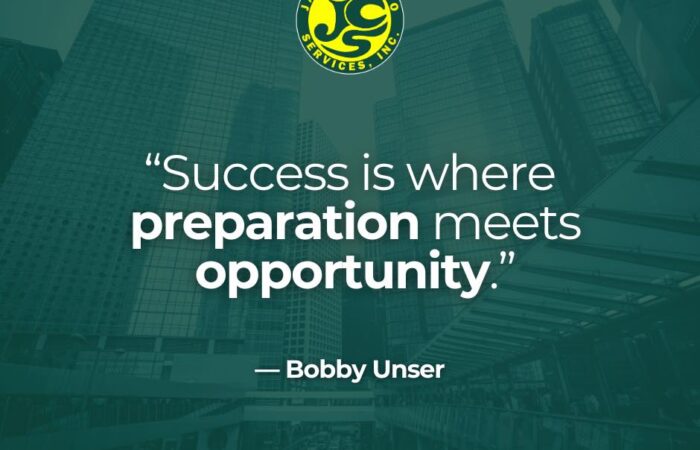 “Success is where preparation meets opportunity.” – Bobby Unser 

Blessed Sunday…