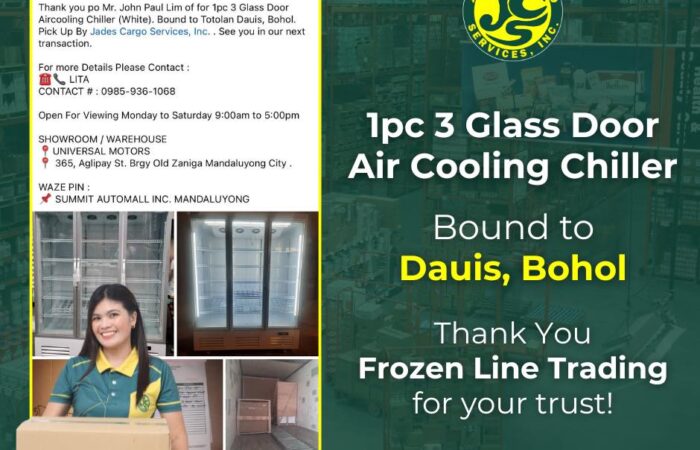 Frozen Line Trading trusted Jades Cargo Services Inc. to deliver their 1pc 3 Gl…
