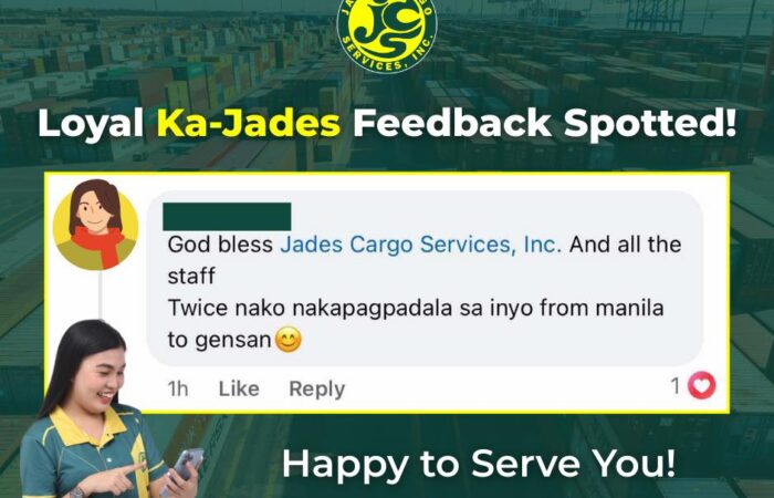 Loyal Ka-Jades Feedback Spotted! 

“Twice nako nakapagpadala from Manila to Gens…