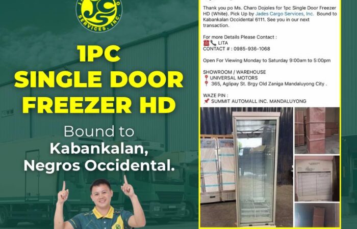 1pc Single Door Freezer bound to Kabankalan, Negros Occidental! 
Safe and smoot…