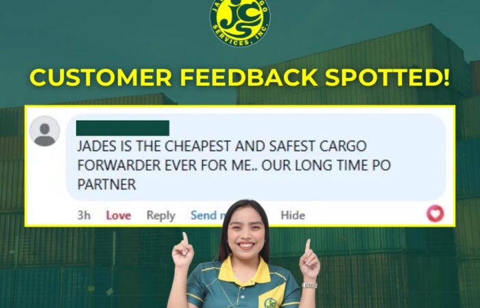 Customer Feedback Spotted! 
“Jades is the cheapest and safest cargo forwarder ev…
