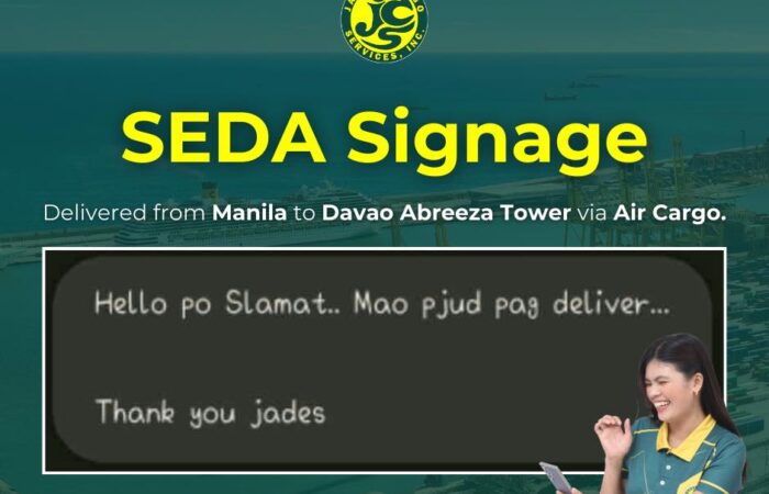 From Manila all the way to Davao Abreeza Tower, Jades Cargo Services once again…